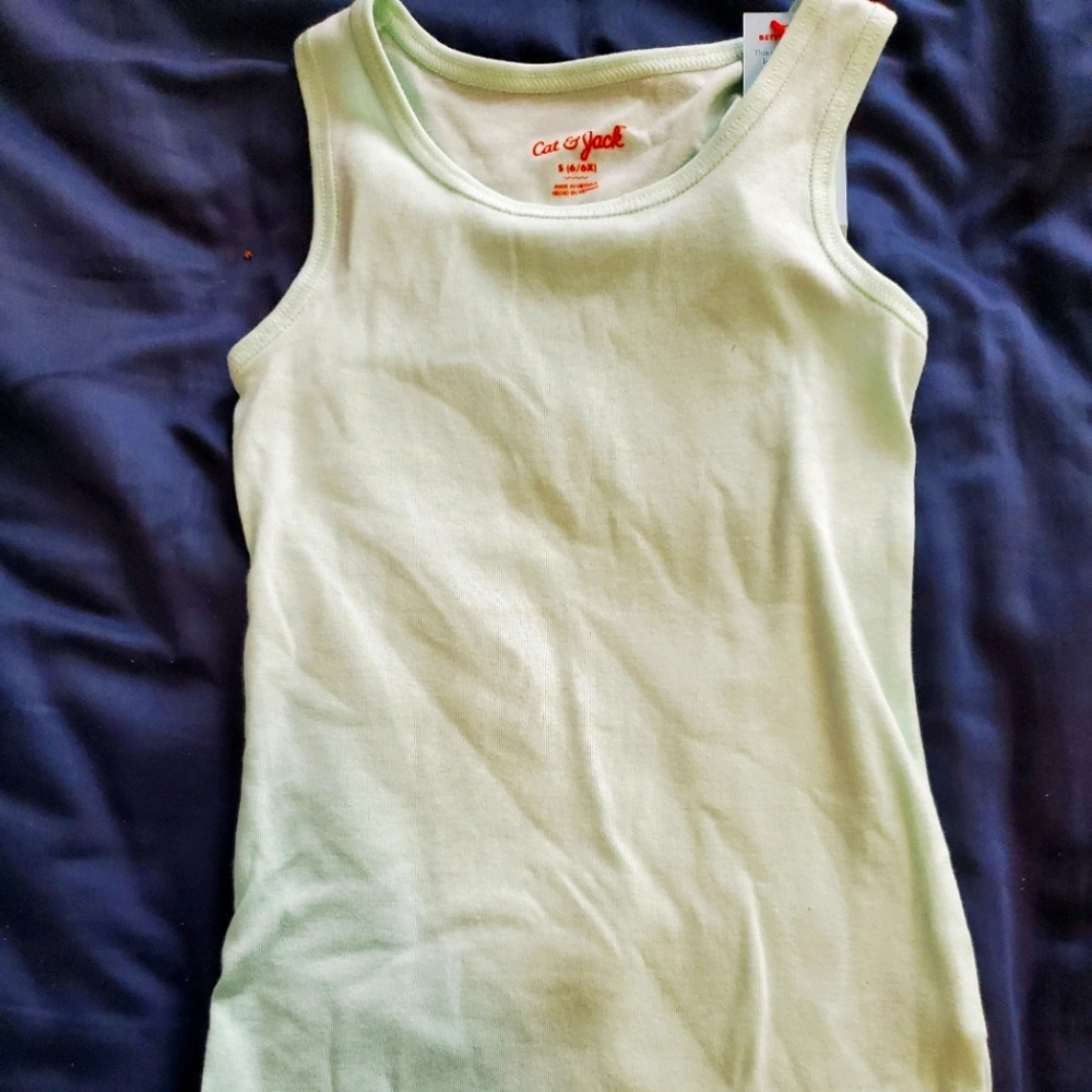 Turquoise cute simple tank top